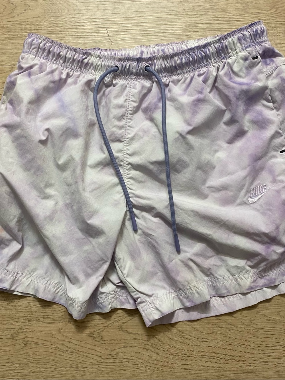 Nike Lilac and White Tie-Dye Athletic Shorts